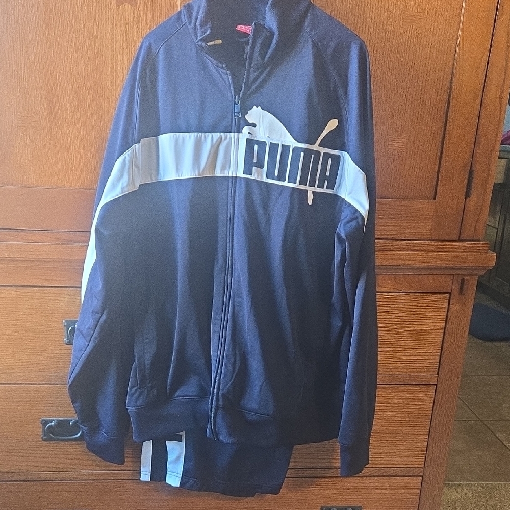 PUMA Men's Navy and White Track Suit